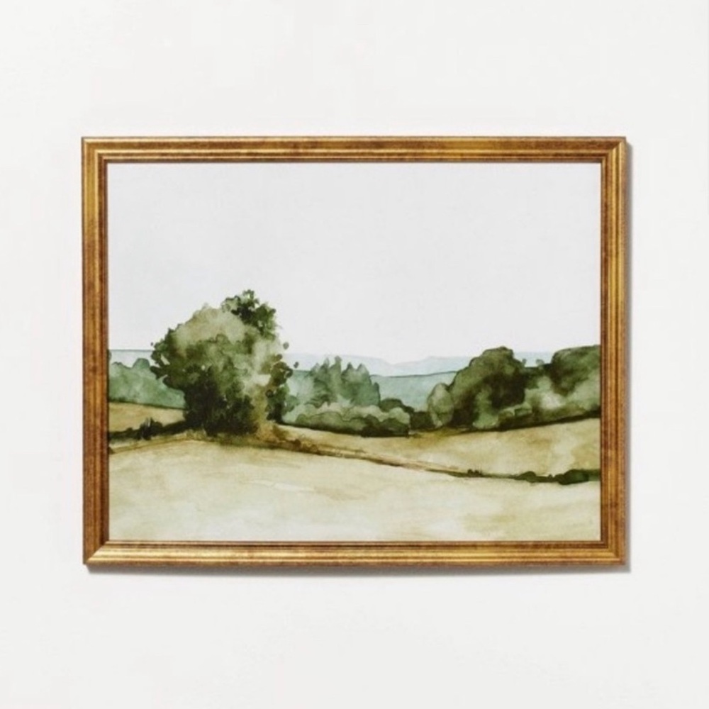 Threshold Studio McGee 14” x11” Rolling Hills Framed Wall Canvas Green